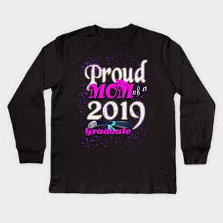 proud mom of a 2019 graduate Kids Long Sleeve T-Shirt